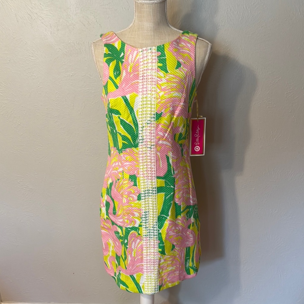 Lilly Pulitzer Vibrant Pink and Green Mini Dress